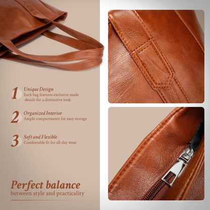 Genuine Leather Crossbody Handbag with Magnetic Flap Closure – Adjustable Strap Shoulder Purse for Women – Everyday Compact Bag