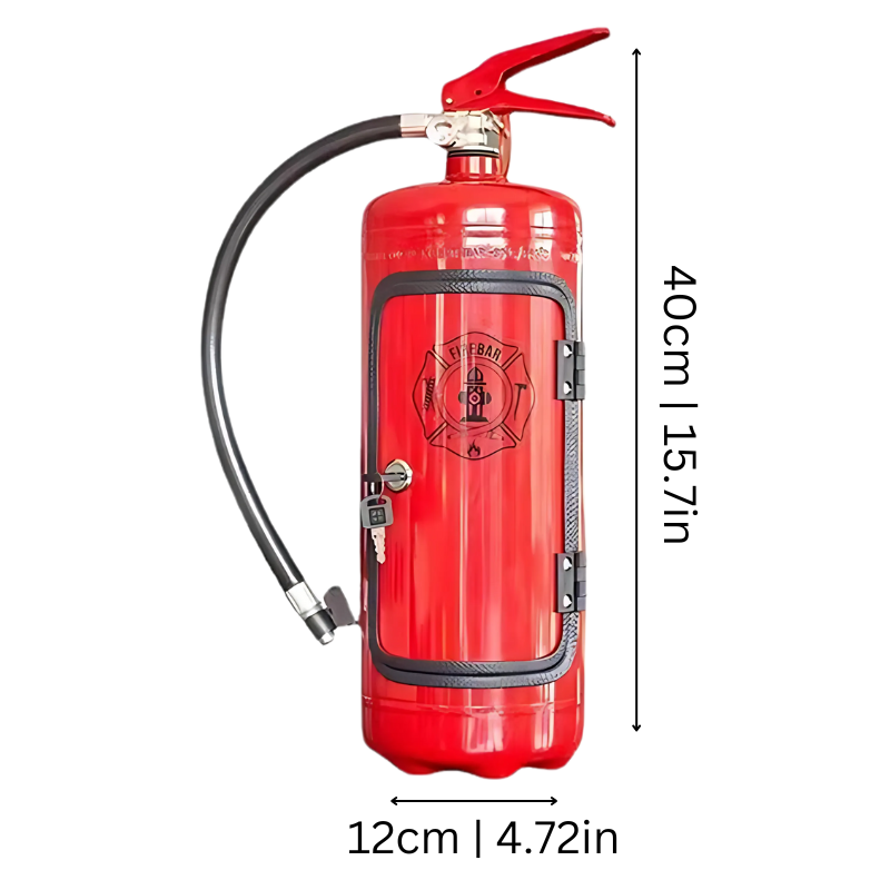 Repurposed Fire Extinguisher Mini Bar for Home Entertaining & Unique Decor | Industrial Style Drink Station