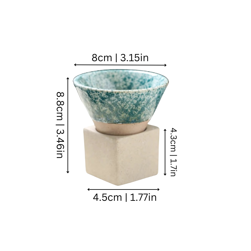 Japanese Ceramic Coffee Cup with Saucer Set – Handcrafted Artisan Glaze Design for Espresso, Tea & Hot Beverages – Heat-Retaining
