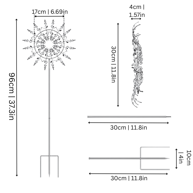 Dual-Spin Wind Sculpture Kinetic Metal Spinner for Yard Garden Patio Decor Stainless Steel Outdoor Windmill Art Decoration