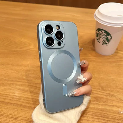 Silicone MagSafe iPhone Case with Camera Lens Protection – Soft Grip Anti-Fingerprint Cover for iPhone 14 15 16 17 Pro Max Air