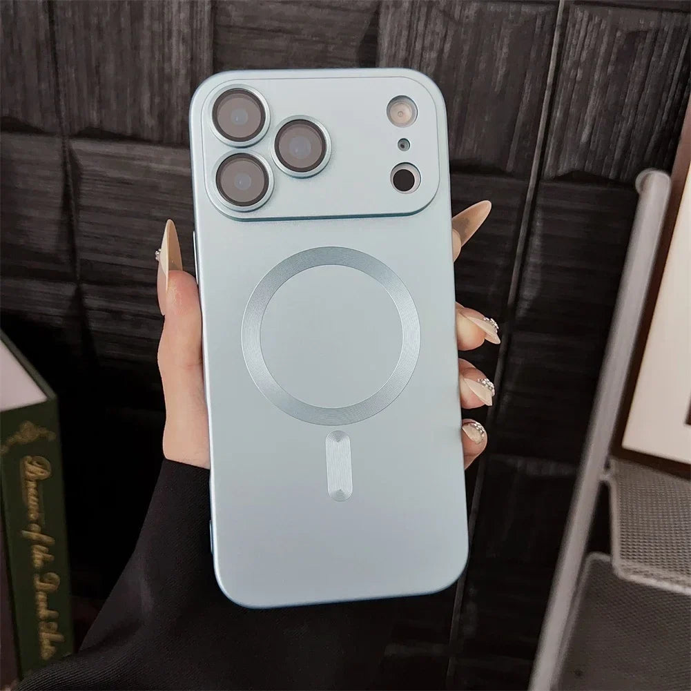 Silicone MagSafe iPhone Case with Camera Lens Protection – Soft Grip Anti-Fingerprint Cover for iPhone 14 15 16 17 Pro Max Air