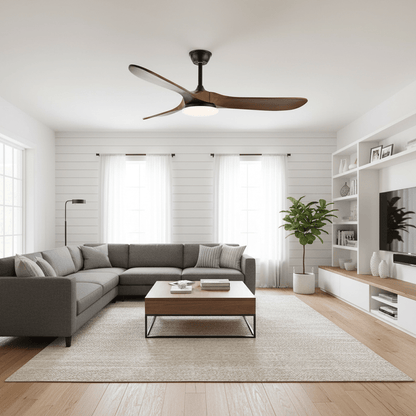 Ceiling Fan with Light 42in 52in Real Wood Blades 6 Speed LED Indoor Modern for Living Room Bedroom Dining Room Office Adjustable Temperatur