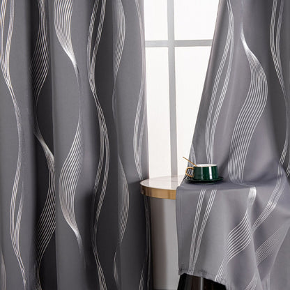 Maverick Blackout Curtain Panel - Soft Microfiber, Modern Wave Pattern