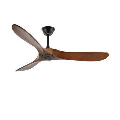 Wooden Blade Ceiling Fan with Remote Control 6 Speed Whisper-Quiet Motor Walnut Finish Adjustable Suspension for Living Room Bedroom Home Of