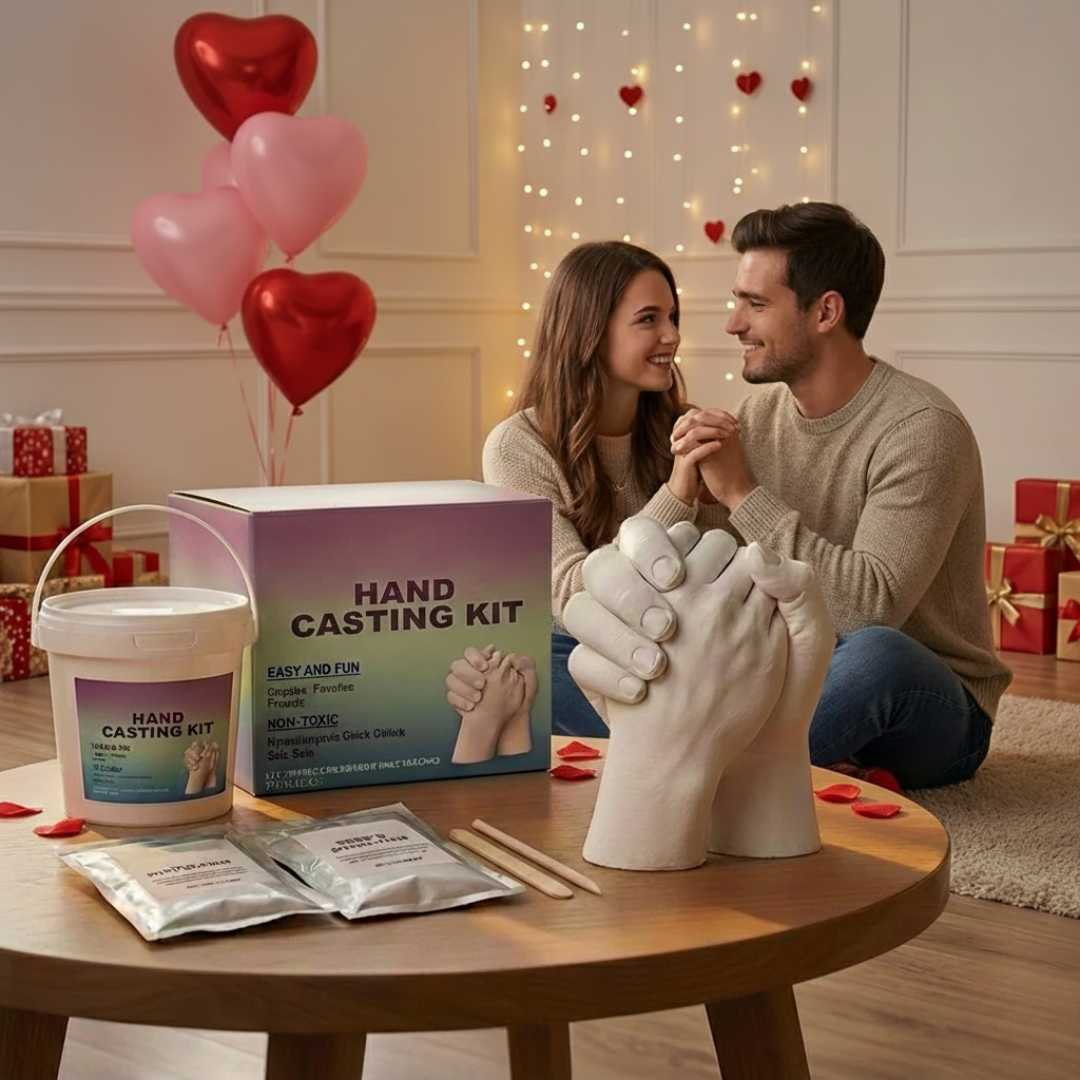 Hand Casting Kit for Couples – 3D Sculpture Mold Set with Alginate & Plaster – Family Keepsake Craft for Adults & Kids – Memorial Gift