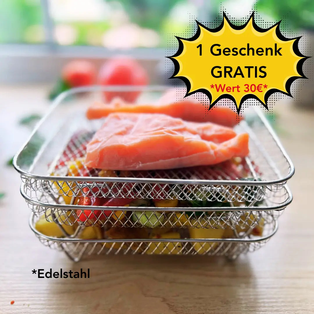 Stackable Air Fryer Racks Set of 3 with Heat-Resistant Tongs for Multi-Level Cooking Kitchen Accessory Round Square Rectangular Stainless St