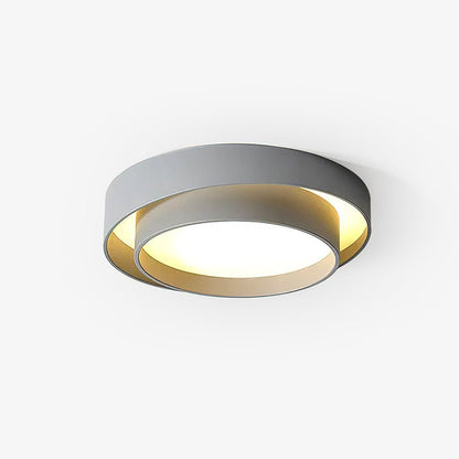Modern Layered Drum Flush Mount Ceiling Light with Integrated LED for Living Room & Bedroom