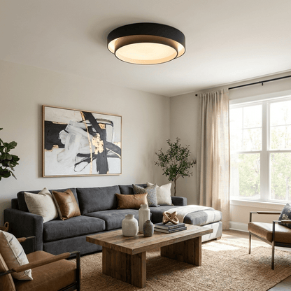 Round LED Flush Mount Light Fixture Metal White 16 20 24 Inch for Bedroom Living Room Office Modern Low Profile Overhead Lighting 3000K 4000