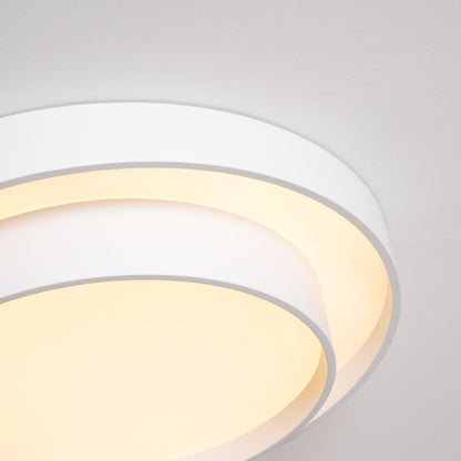 Round LED Flush Mount Light Fixture Metal White 16 20 24 Inch for Bedroom Living Room Office Modern Low Profile Overhead Lighting 3000K 4000
