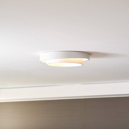 Round LED Flush Mount Light Fixture Metal White 16 20 24 Inch for Bedroom Living Room Office Modern Low Profile Overhead Lighting 3000K 4000