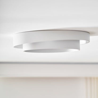 Round LED Flush Mount Light Fixture Metal White 16 20 24 Inch for Bedroom Living Room Office Modern Low Profile Overhead Lighting 3000K 4000