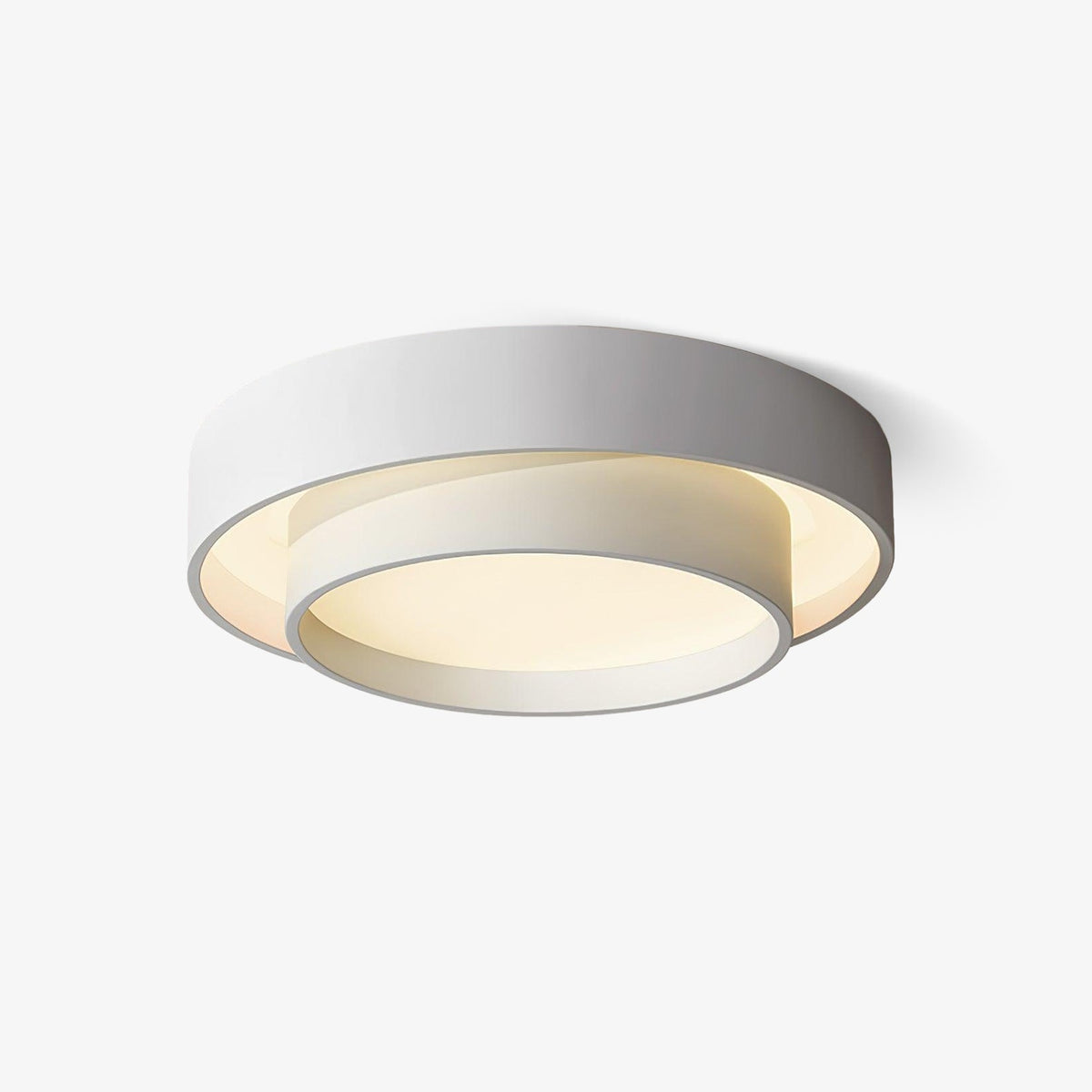 Round LED Flush Mount Light Fixture Metal White 16 20 24 Inch for Bedroom Living Room Office Modern Low Profile Overhead Lighting 3000K 4000