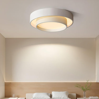 Modern Layered Drum Flush Mount Ceiling Light with Integrated LED for Living Room & Bedroom