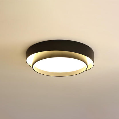 Modern Layered Drum Flush Mount Ceiling Light with Integrated LED for Living Room & Bedroom