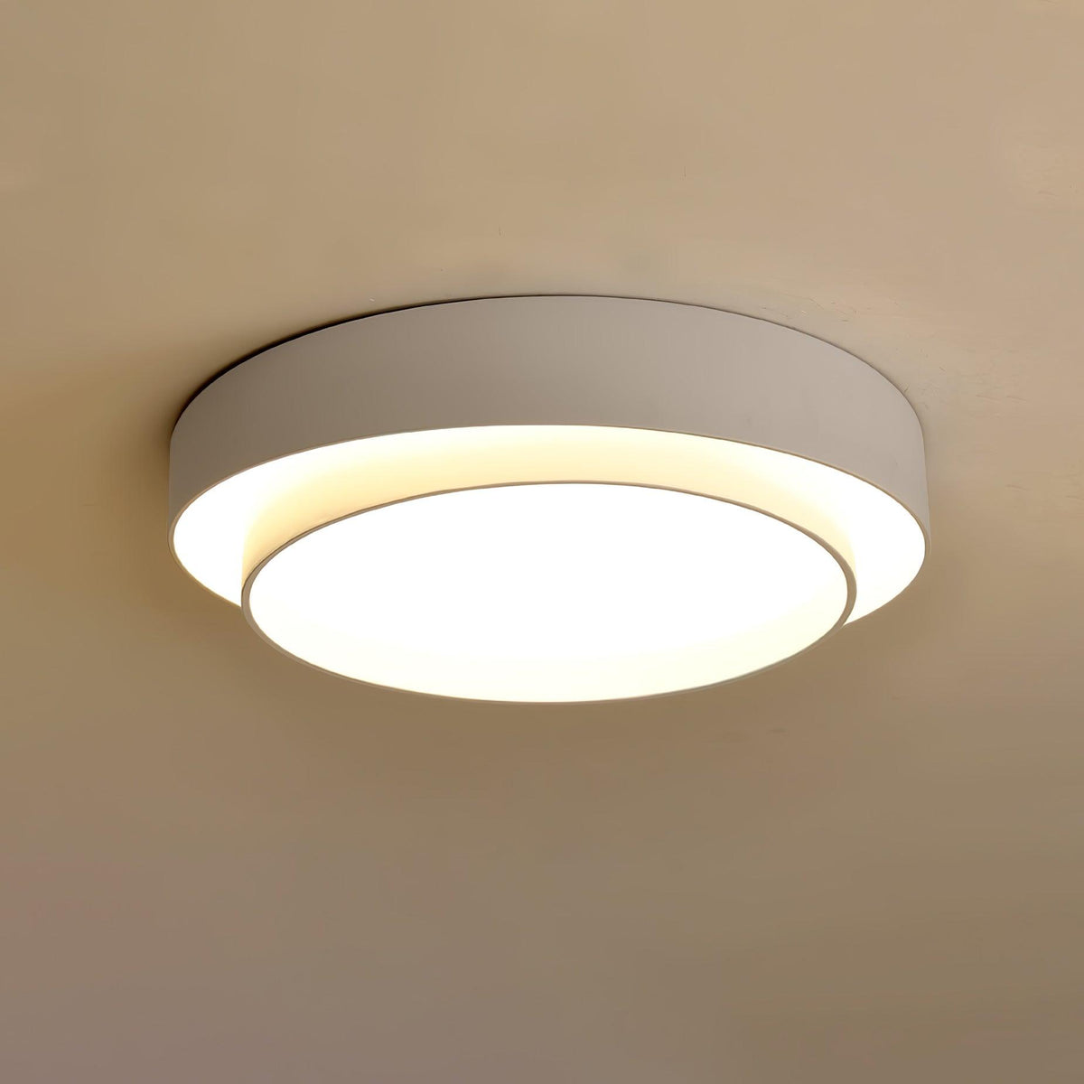 Modern Layered Drum Flush Mount Ceiling Light with Integrated LED for Living Room & Bedroom