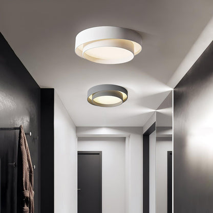 Round LED Flush Mount Light Fixture Metal White 16 20 24 Inch for Bedroom Living Room Office Modern Low Profile Overhead Lighting 3000K 4000