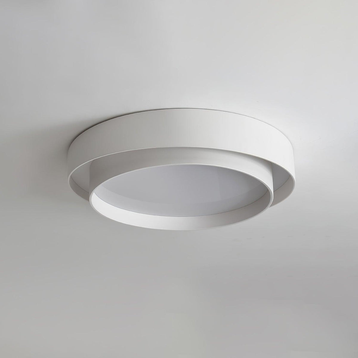 Round LED Flush Mount Light Fixture Metal White 16 20 24 Inch for Bedroom Living Room Office Modern Low Profile Overhead Lighting 3000K 4000