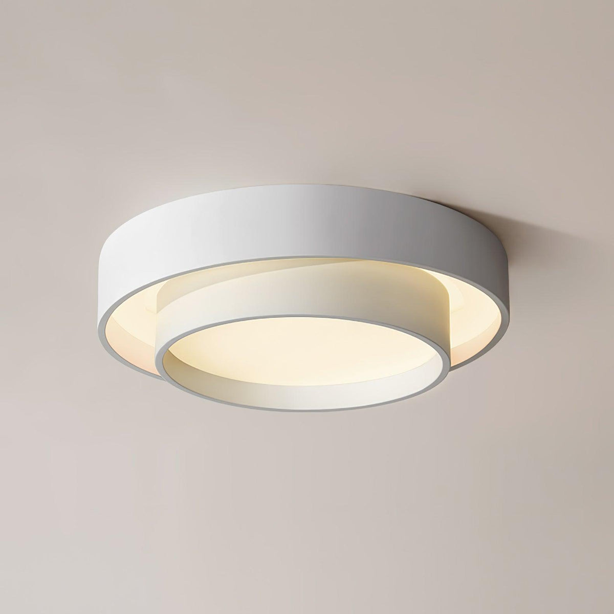 Round LED Flush Mount Light Fixture Metal White 16 20 24 Inch for Bedroom Living Room Office Modern Low Profile Overhead Lighting 3000K 4000