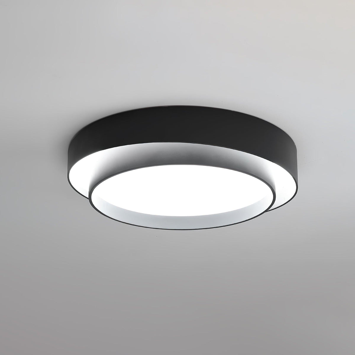 Modern Layered Drum Flush Mount Ceiling Light with Integrated LED for Living Room & Bedroom