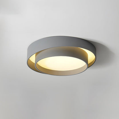 Modern Layered Drum Flush Mount Ceiling Light with Integrated LED for Living Room & Bedroom