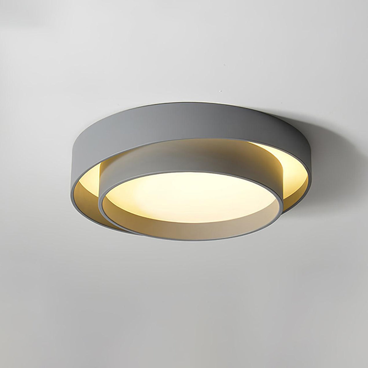 Modern Layered Drum Flush Mount Ceiling Light with Integrated LED for Living Room & Bedroom