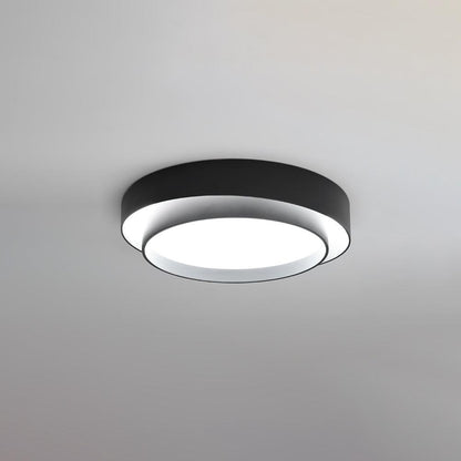 Round LED Flush Mount Light Fixture Metal White 16 20 24 Inch for Bedroom Living Room Office Modern Low Profile Overhead Lighting 3000K 4000