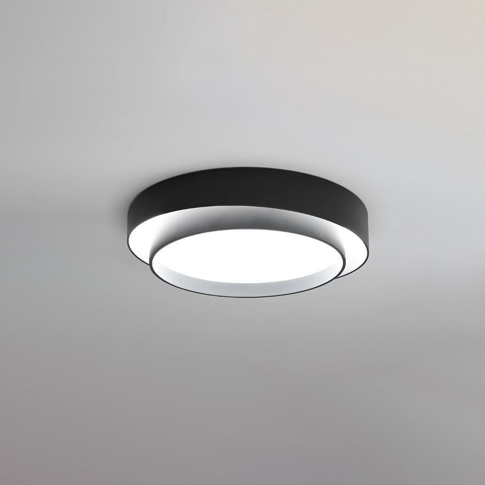 Modern Layered Drum Flush Mount Ceiling Light with Integrated LED for Living Room & Bedroom
