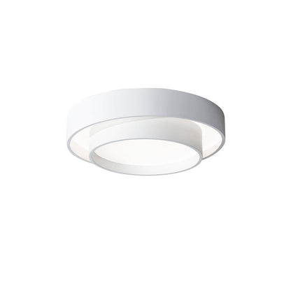 Round LED Flush Mount Light Fixture Metal White 16 20 24 Inch for Bedroom Living Room Office Modern Low Profile Overhead Lighting 3000K 4000
