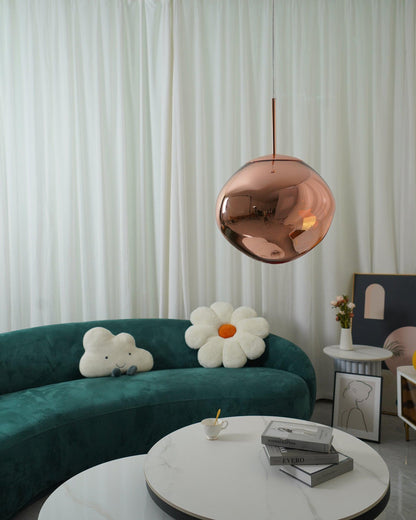 Hanging Dome Shade with Reflective Finish – Adjustable Drop Fixture for Kitchen Island, Dining Room, Bedroom – Metal Construction with E26 S