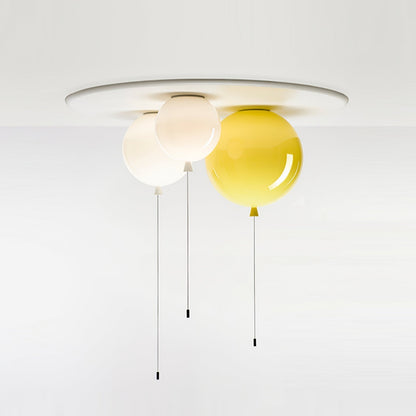 Kids Room Hanging Light Fixture with Pull Chain Switch – Playful Orb Shape Pendant Lamp for Nursery, Bedroom & Play Area – E27 Socket, Multi