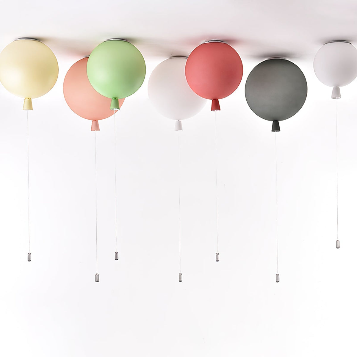 Kids Room Hanging Light Fixture with Pull Chain Switch – Playful Orb Shape Pendant Lamp for Nursery, Bedroom & Play Area – E27 Socket, Multi