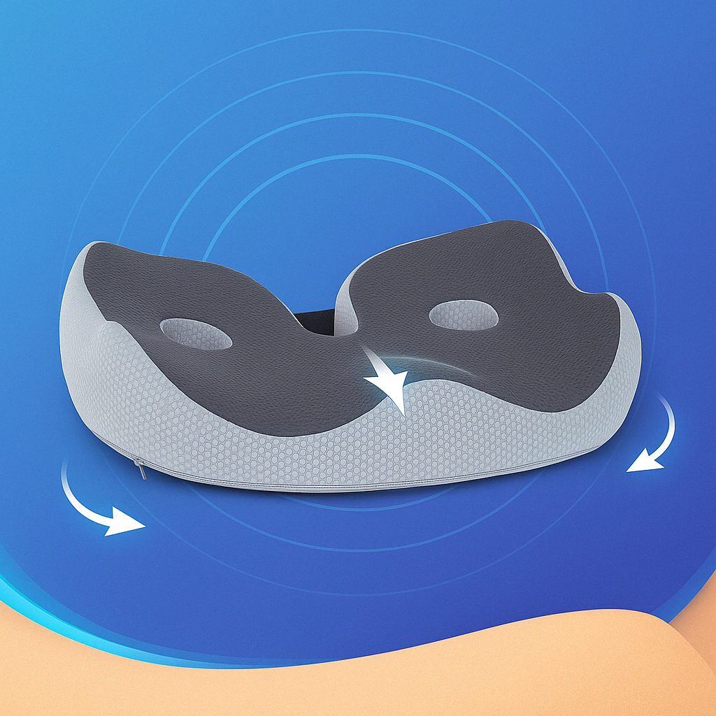 Ortekor Memory Foam Seat Cushion | Ergonomic Design with Adjustable Support for Healthy Posture
