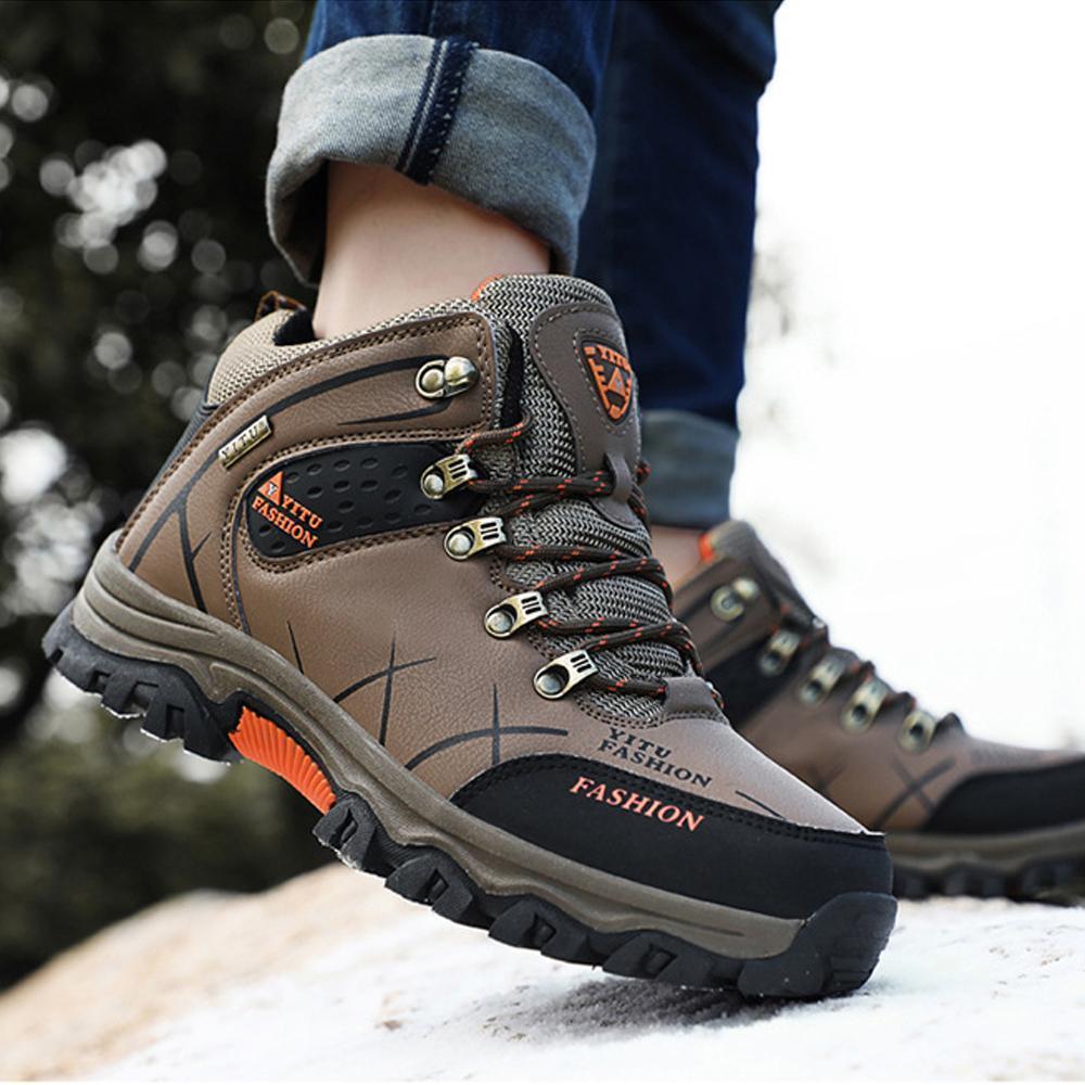 Men's Hiking Boots with Fleece Lining | Waterproof & Non-Slip for Ultimate Winter Comfort