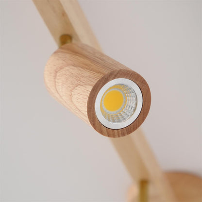 Plug-In LED Rail Light 16.5 Inch Wood Metal Warm White 3000K Adjustable Spotlights Ceiling Wall Mount Home Accent Fixture