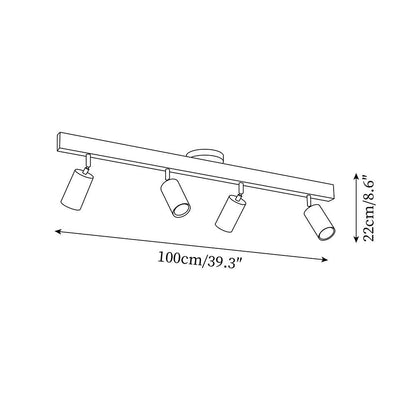 Plug-In LED Rail Light 16.5 Inch Wood Metal Warm White 3000K Adjustable Spotlights Ceiling Wall Mount Home Accent Fixture