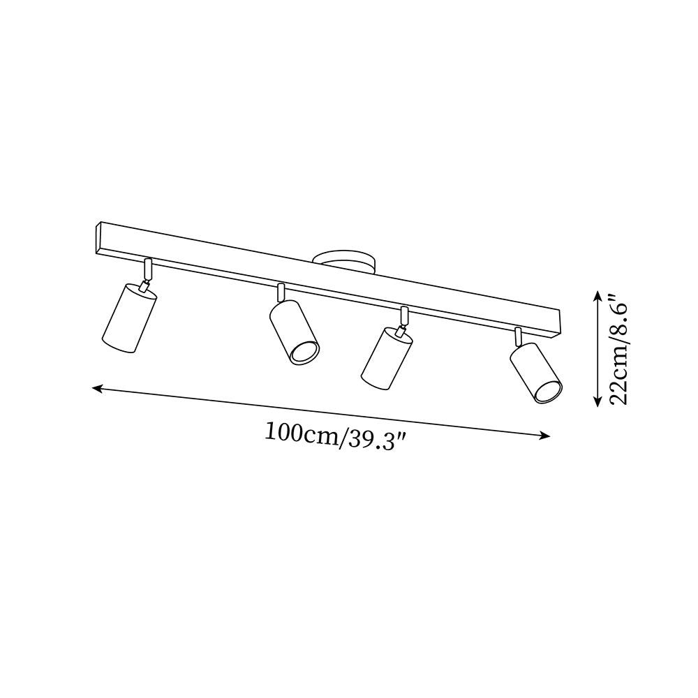 Track Lighting Fixture Wood Finish Adjustable Spotlights for Kitchen Living Room Hallway Bar Rail Ceiling Mount Directional Accent Lights