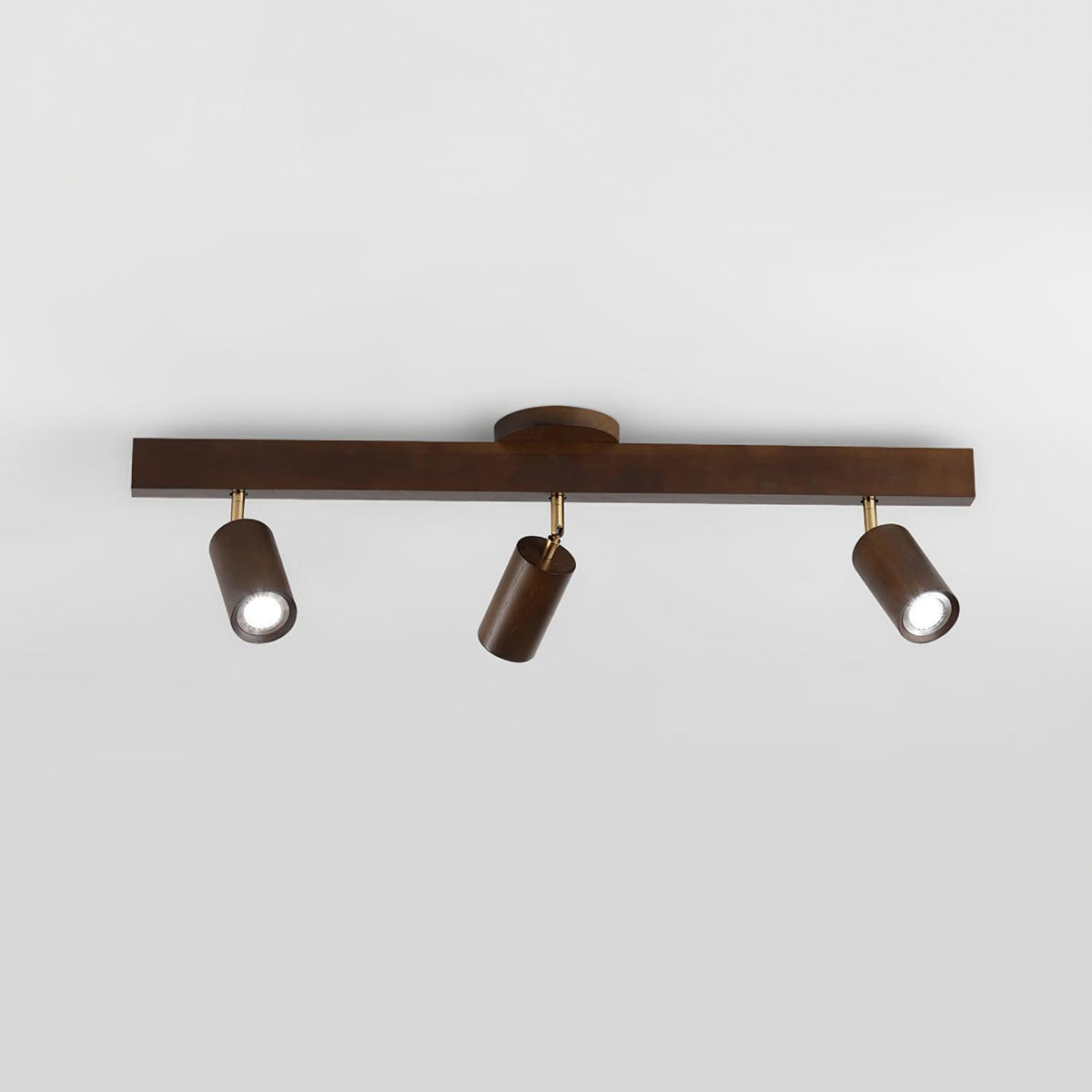 Track Lighting Fixture Wood Finish Adjustable Spotlights for Kitchen Living Room Hallway Bar Rail Ceiling Mount Directional Accent Lights