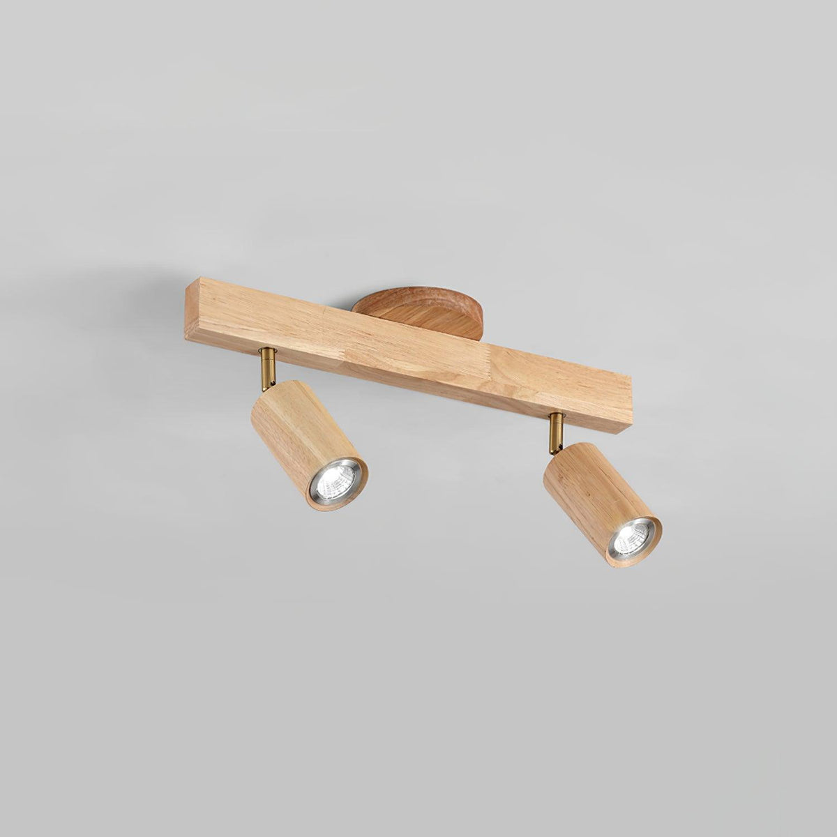 Adjustable LED Track Light 39 in Wood Finish Spotlight Bar Ceiling Mount for Kitchen Living Room Hallway Dining Room Modern Scandinavian Hom