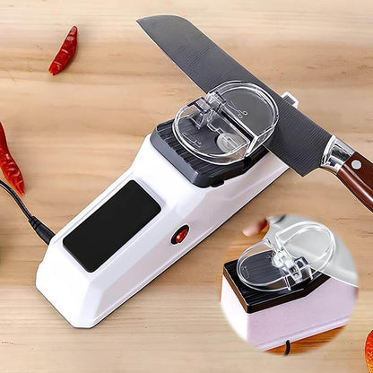 Electric Knife Sharpener Rechargeable USB Powered Kitchen Blade Tool for Chef Knives Scissors Cutlery Compact Cordless Sharpening System Non