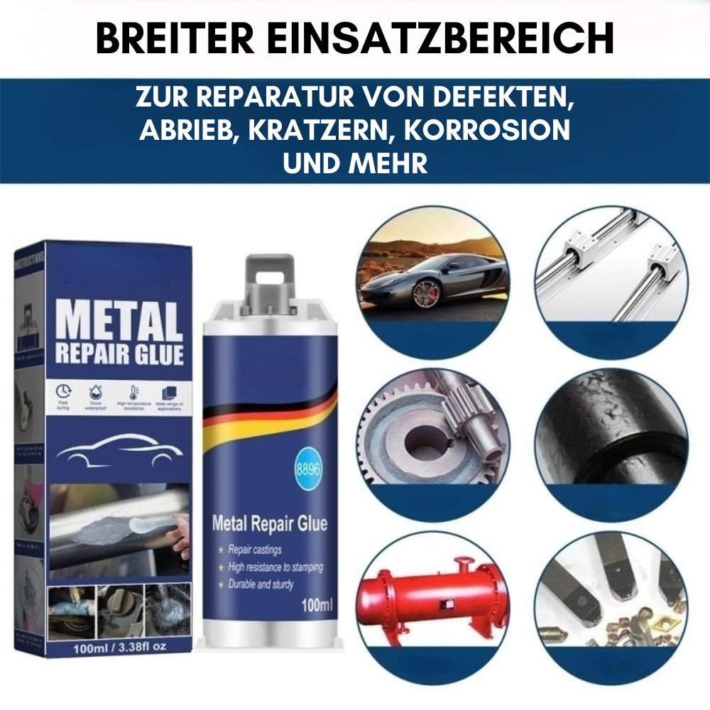Industrial Metal Repair Epoxy for Steel, Aluminum & Cast Iron | Heat Resistant Liquid Metal Bonding Compound 3.4 oz