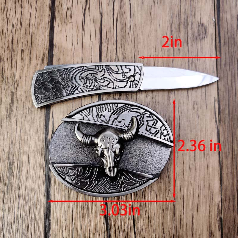 Western Engraved Zinc Alloy Accessory for 1.5 in Straps with Concealed Utility Tool for Men | Rodeo Ranch Rider Apparel