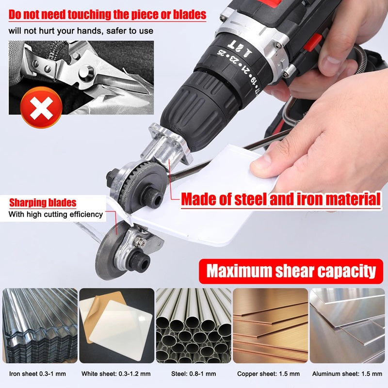 Metal Cutting Adapter | Heavy-Duty Drill Attachment with High-Hardness Blades | Precision Tool for Accurate Metalworking
