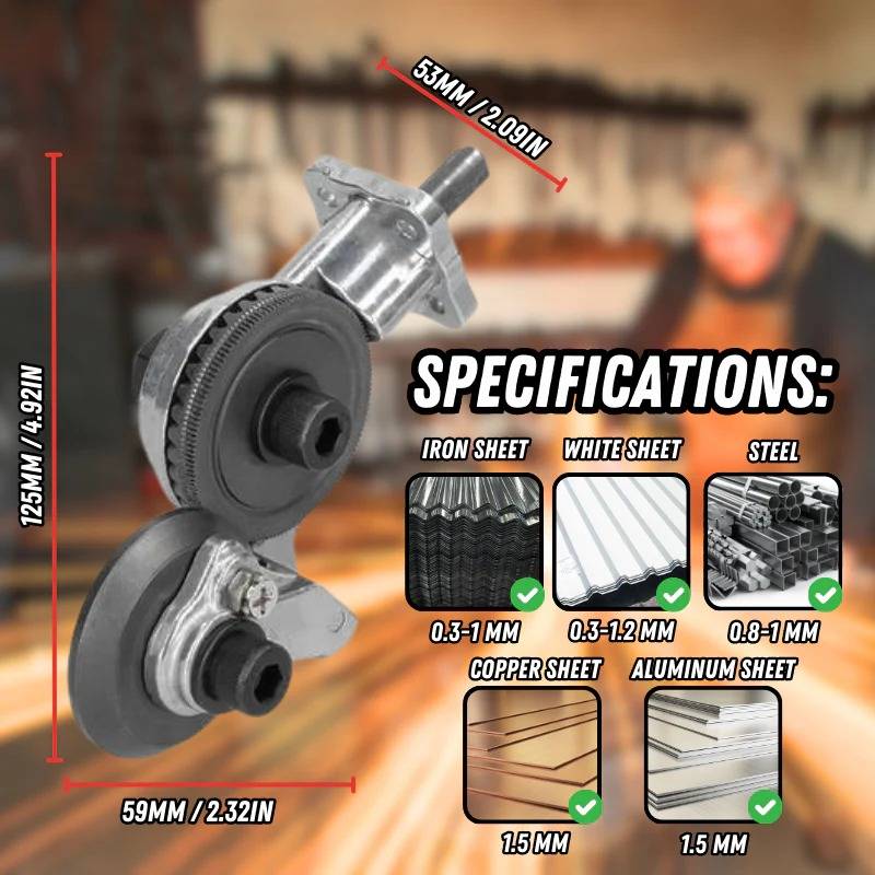 Metal Cutting Adapter | Heavy-Duty Drill Attachment with High-Hardness Blades | Precision Tool for Accurate Metalworking