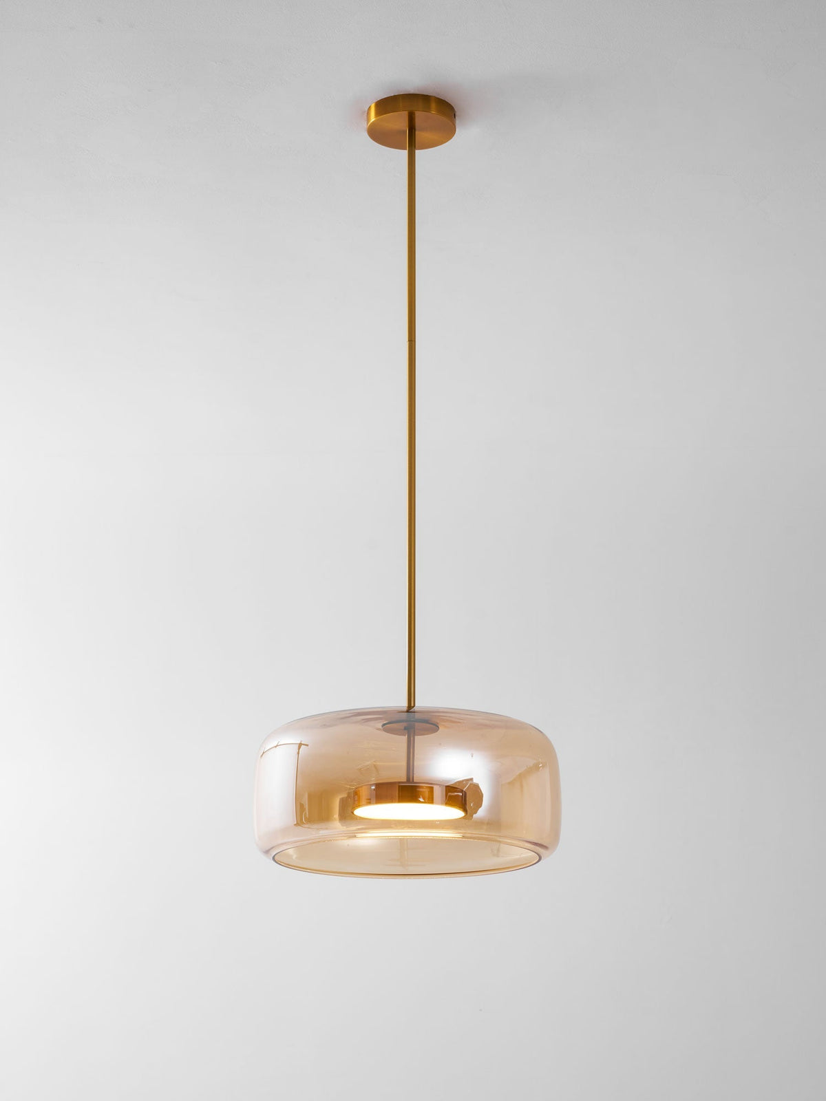 LED Drop Ceiling Lamp with Smoked Glass Shade for Dining Room & Island – Adjustable Cord, Integrated Bulb, Choice of Kelvin Tones