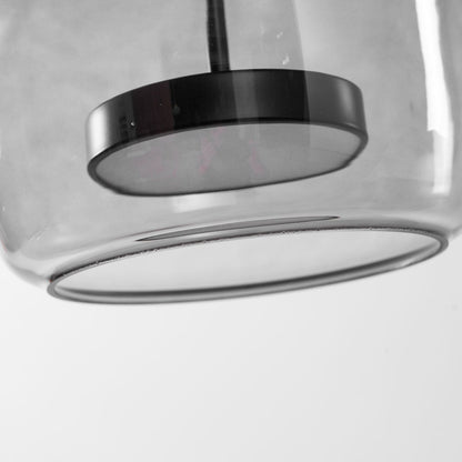 LED Drop Ceiling Lamp with Smoked Glass Shade for Dining Room & Island – Adjustable Cord, Integrated Bulb, Choice of Kelvin Tones