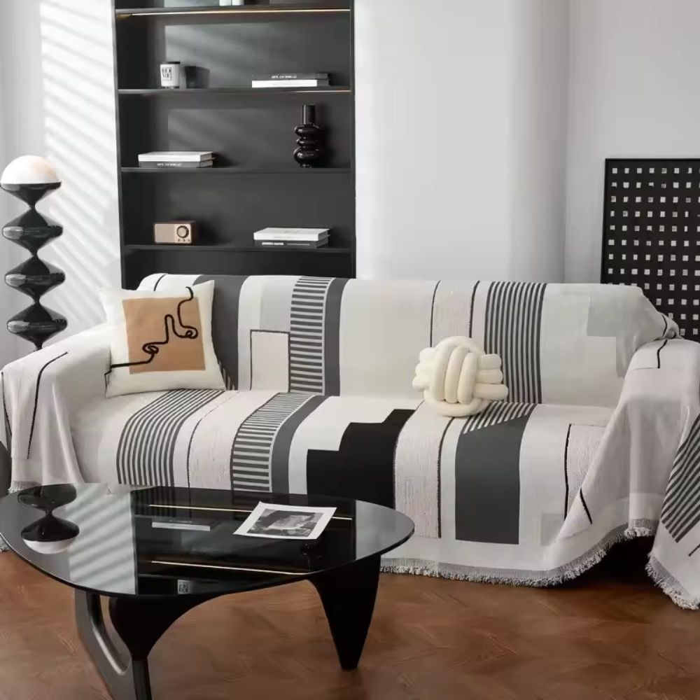 Metro Chenille Sofa Cover - Soft Chenille, Stylish Abstract Design