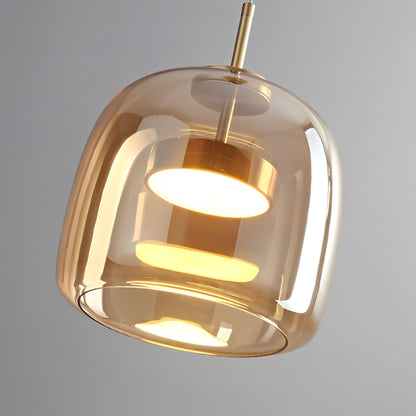 LED Drop Ceiling Lamp with Smoked Glass Shade for Dining Room & Island – Adjustable Cord, Integrated Bulb, Choice of Kelvin Tones