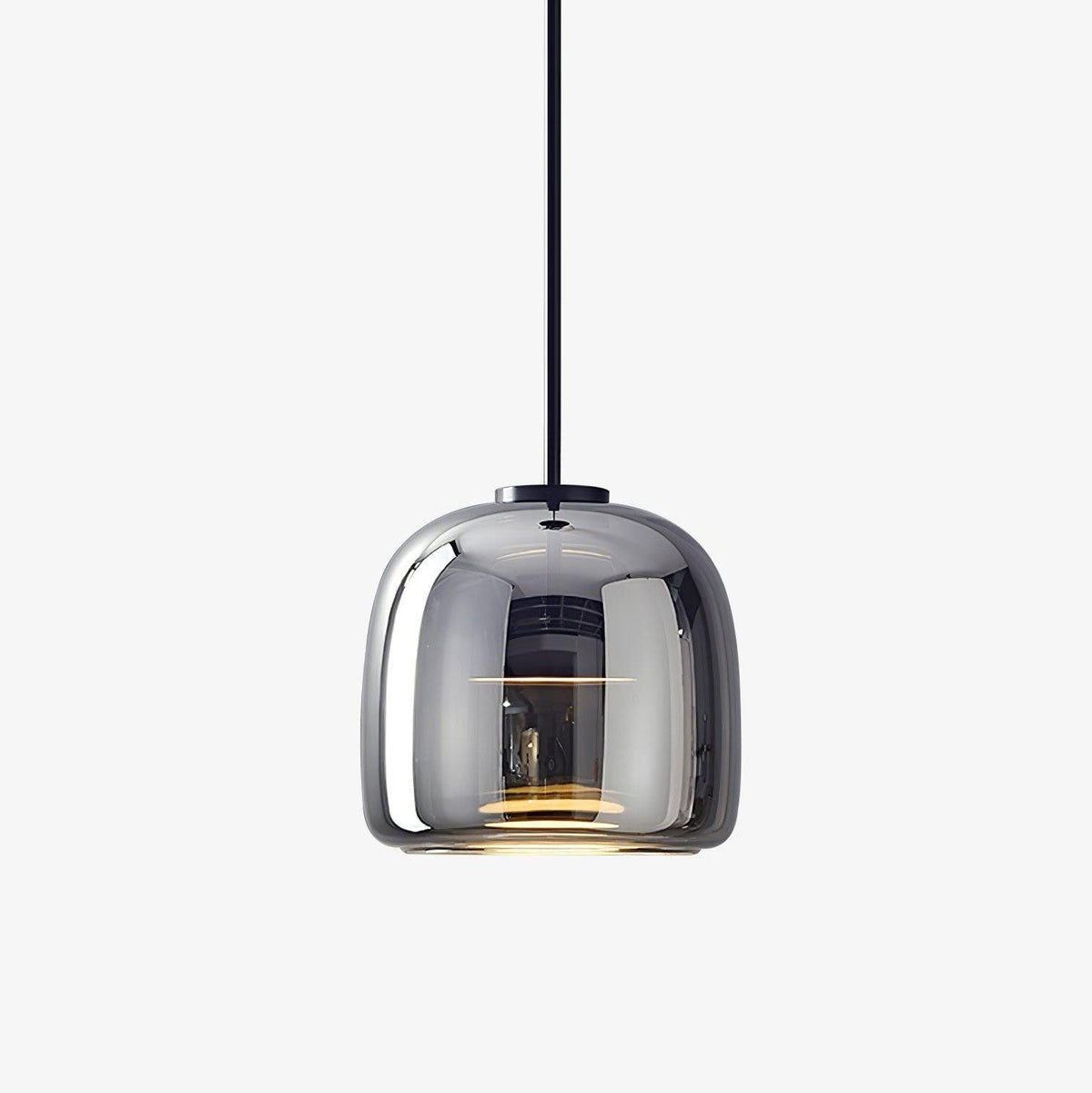 LED Drop Ceiling Lamp with Smoked Glass Shade for Dining Room & Island – Adjustable Cord, Integrated Bulb, Choice of Kelvin Tones