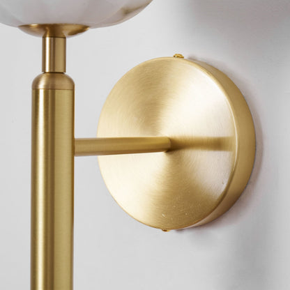 LED Wall Sconce with Alabaster Shade Brass Finish 12 in Indoor Accent Light for Bedroom Hallway Living Room Modern Floral Design E12 Base 15